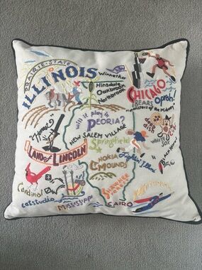 Catstudio Illinois Embroidered Pillow Cover 2003